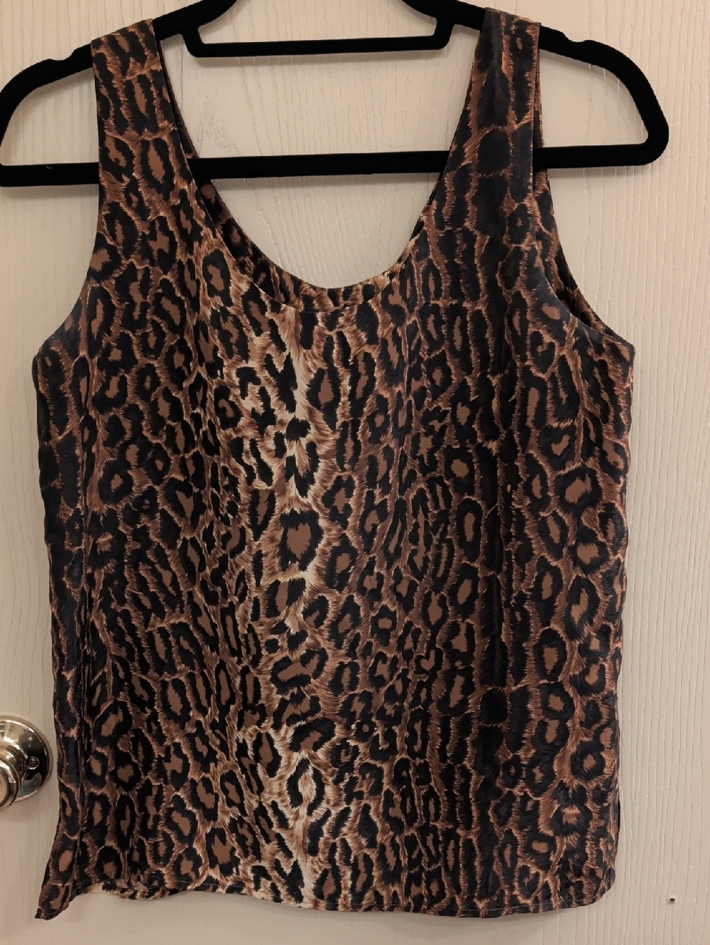 Express 90's Vintage Leopard Print Sleeveless 100% Silk Tank Top - Size S